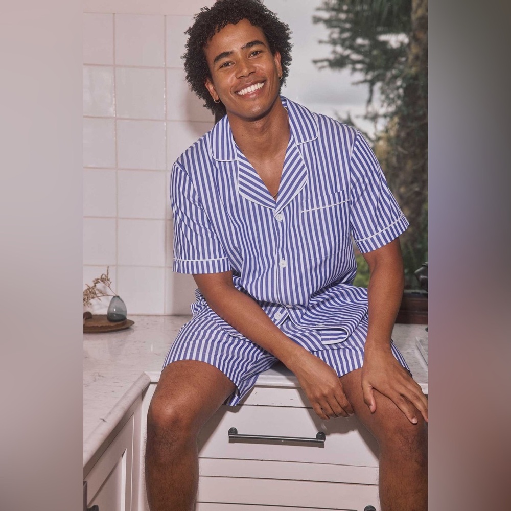 BedHead Blue and White Striped Pajama Set